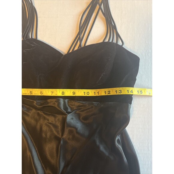 All That Jazz Dress Womens 11/12 Black Velvet Satin Maxi Formal Zip Y2K 90’s - Picture 7 of 9
